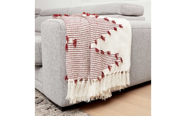  Lightweight Boho Throw, Red