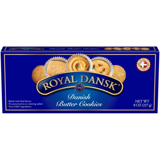  Danish Butter Cookies Box, Non GMO, (3 Pack)