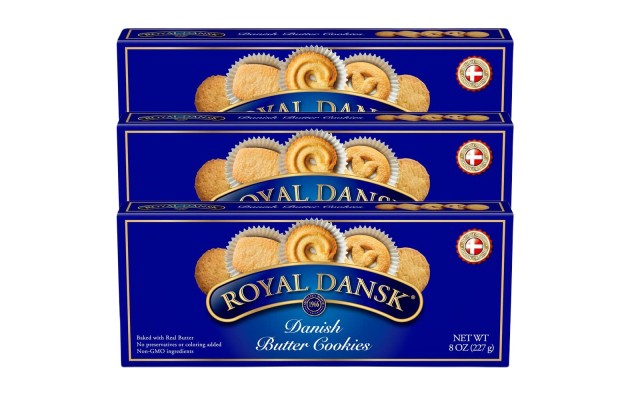  Danish Butter Cookies Box, Non GMO, (3 Pack)