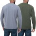  Men’s Long Sleeve Tee, 2-pack, Green, 3XL