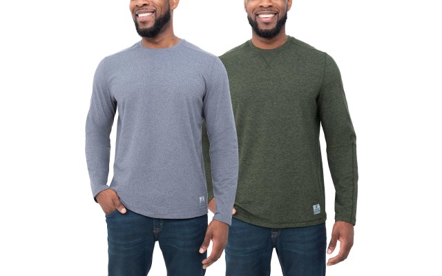  Men’s Long Sleeve Tee, 2-pack, Green, 3XL