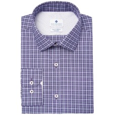Ryan Seacrest Distinction Men’s Slim-Fit Stretch Non-Iron Performance Check Dress Shirt (Purple, 15X32-33)