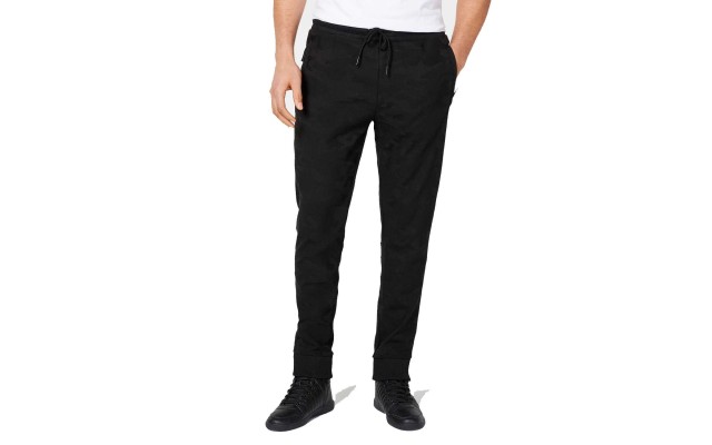  Men’s Camo Track Pants (Black, 4XL)