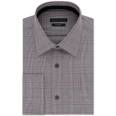 Sean John Men’s Classic/Regular Fit Check French Cuff Dress Shirt (Gray)- Size:16 1/2, 36-37