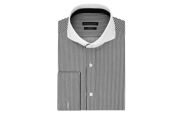  Men’s Regular Fit Stripe Dress Shirts( Licorice, 16.5X32-33)