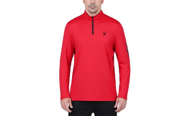 Active Men’s Light Weight ¼ Zip, Red, Large