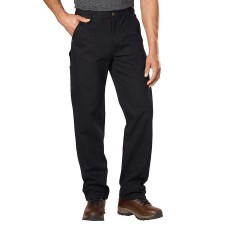 Stanley Workwear Men’s Canvas Carpenter Pant with Micro Fleece Lining (Black, 42/30)