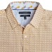  Men’s Short Sleeve Woven Shirt, Brown, Large