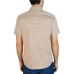  Men’s Short Sleeve Woven Shirt, Brown, Large