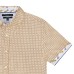 Men’s Short Sleeve Woven Shirt, Brown, Large