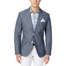 Tasso Elba Men’s Chambray Blazer (Blue, S)