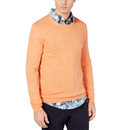  Mens Crewneck Long Sleeve Sweater (Pale Orange, XXL)