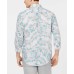  Men’s Palm Print Shirt (Navy,L)