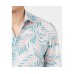  Men’s Palm Print Shirt (Navy,L)