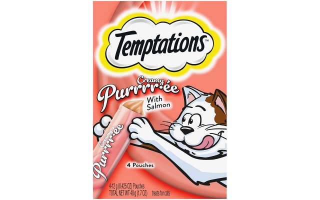  Creamy Puree Lickable Cat Treats, With Salmon, 11 Packs