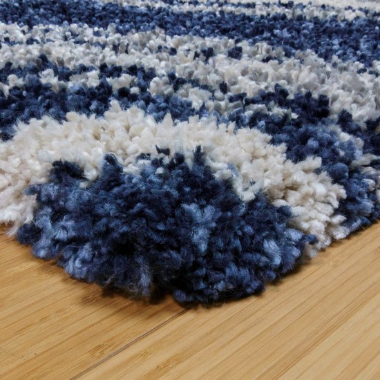  Marketplace Luxury Shag Rugs, Wave, Blue, 6 ft. 6 in. x 9 ft. 6 in.