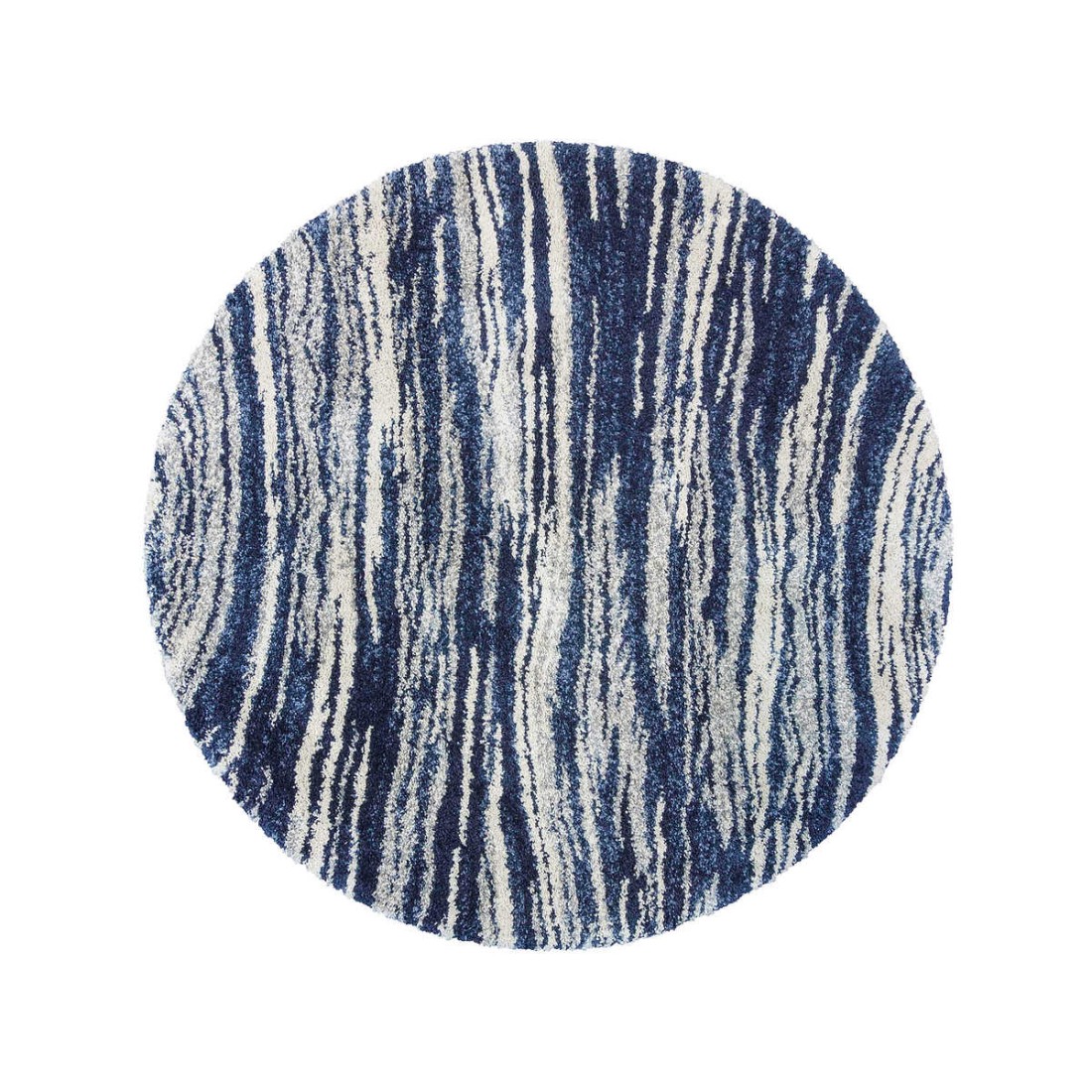 Thomasville Marketplace Luxury Shag Rugs, Wave, Blue, 7 ft. 10 in. - Round