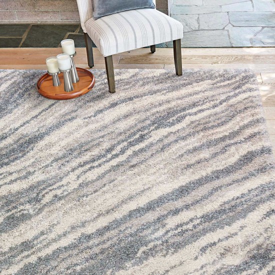  Marketplace Luxury Shag Rugs, Wave, Gray, 7 ft. 10 in. - Round