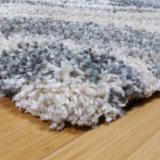  Marketplace Luxury Shag Rugs, Wave, Gray, 7 ft. 10 in. - Round