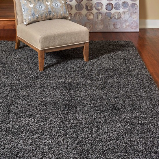  Marketplace Luxury Shag Rugs, Gray, 7 ft. 10 in. - Round