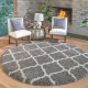  Marketplace Luxury Trellis Shag Rugs, Gray, 7 ft. 10 in. - Round