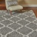  Marketplace Luxury Trellis Shag Rugs, Gray, 5 ft. 3 in. x 7 ft. 5 in.