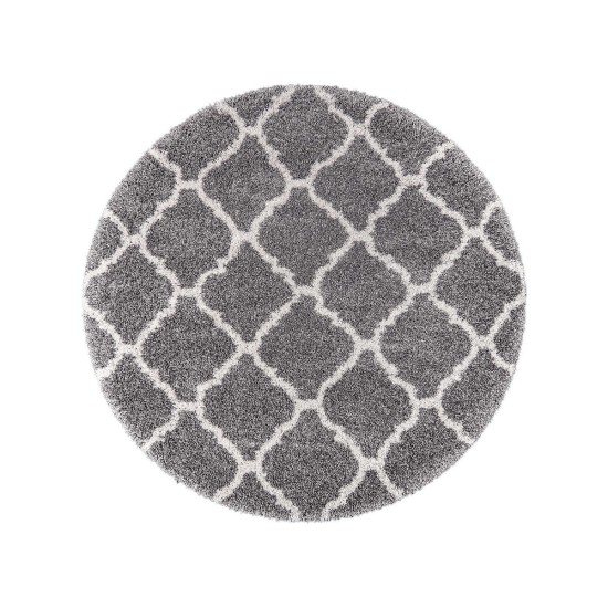  Marketplace Luxury Trellis Shag Rugs, Gray, 6 ft. 6 in. x 9 ft. 6 in.