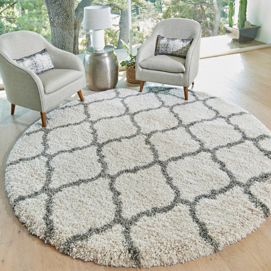  Marketplace Luxury Trellis Shag Rugs, Cream, 6 ft. 6 in. x 9 ft. 6 in.