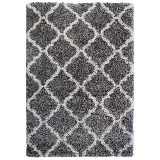  Marketplace Luxury Trellis Shag Rugs, Gray, 6 ft. 6 in. x 9 ft. 6 in.