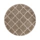  Marketplace Luxury Trellis Shag Rugs, Tan, 7 ft. 10 in. - Round