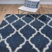  Marketplace Luxury Trellis Shag Rugs, Blue, 5 ft. 3 in. x 7 ft. 5 in.