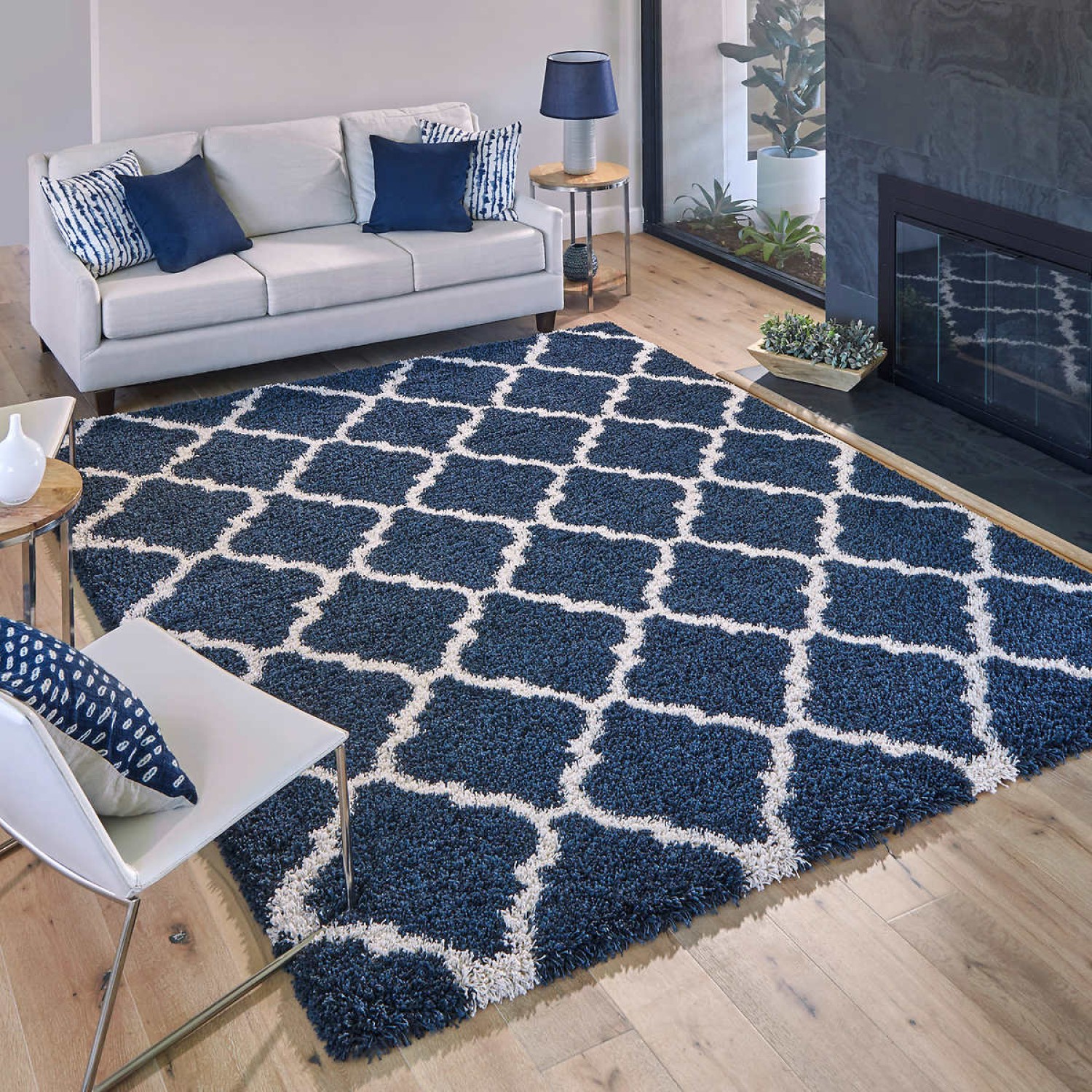 Thomasville Marketplace Luxury Trellis Shag Rugs, Blue, 7 ft. 10 in. x ...