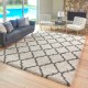  Marketplace Luxury Trellis Shag Rugs, Cream, 6 ft. 6 in. x 9 ft. 6 in.