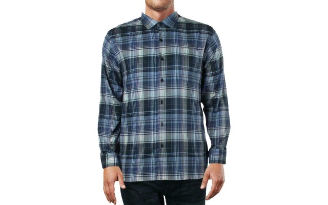  Men’s Zacero Plaid Shirt  (Ocean Deep, XXL)