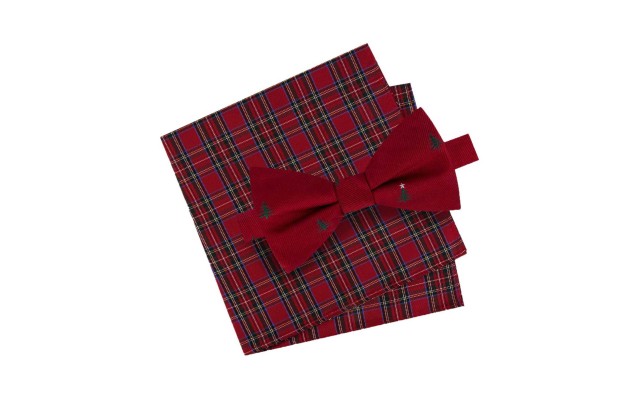  Men’s Bow Tie & Pocket Square Set (Red)
