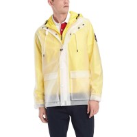 Tommy Hilfiger Men’s Hooded Transparent Jacket (Yellow, XXL)