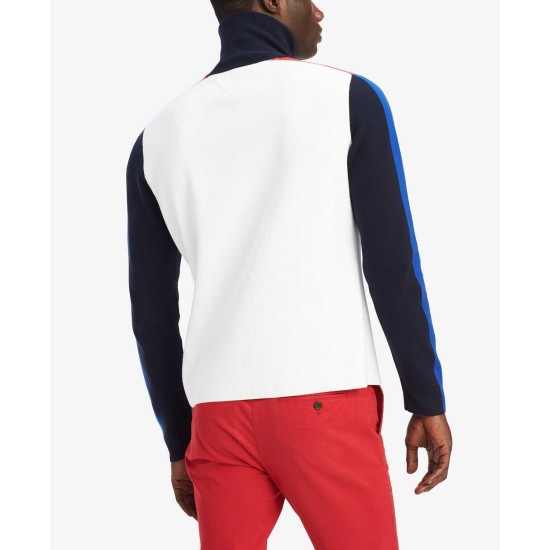 Men’s Lloyd Zip-Front Graphic Sweatshirt (White, L)