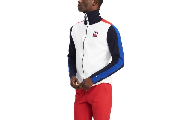  Men’s Lloyd Zip-Front Graphic Sweatshirt (White, L)
