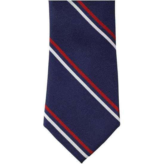  Mens Thflex Striped Self-Tied Necktie (Navy)