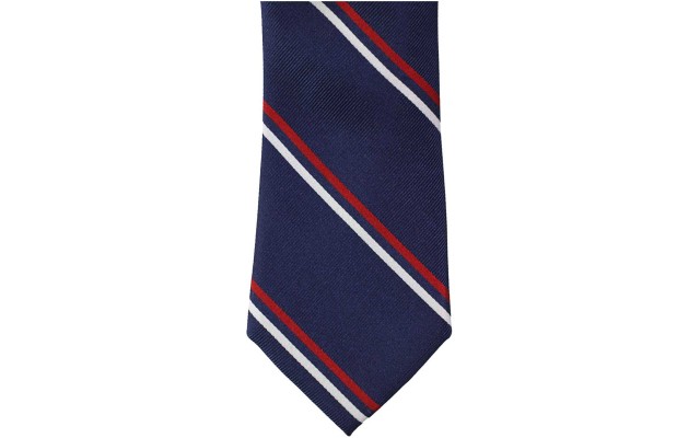  Mens Thflex Striped Self-Tied Necktie (Navy)