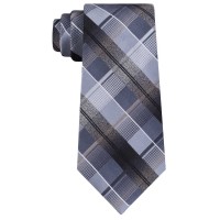 Van Heusen Men’s Dale Plaid Tie (Black)