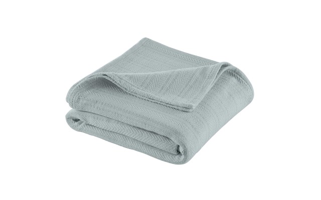 Vellux Cotton Woven Blanket, Green, Twin