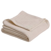 Vellux Cotton Woven Blanket, Ivory, King