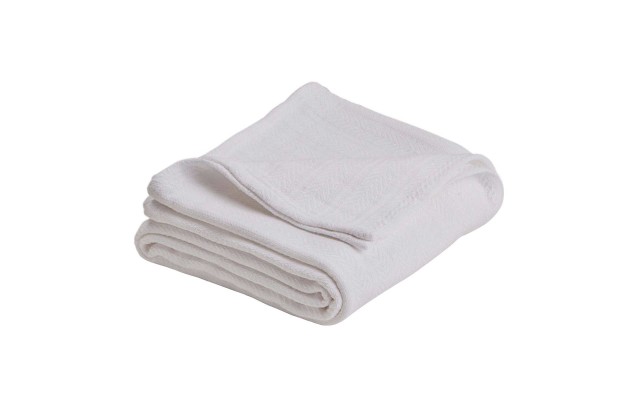 Vellux Cotton Woven Blanket, White, Twin