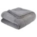 Vellux Plush Lux Blanket, Gray, Queen