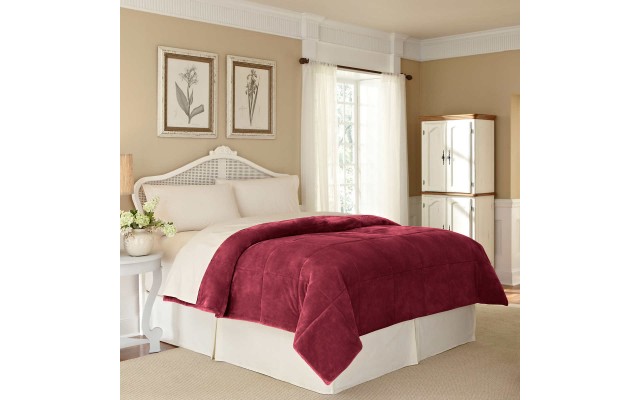 Vellux Plush Lux Blanket, Red, King