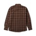  Men’s Ferdinand Plaid Shirt Jacket (Brown, XL)