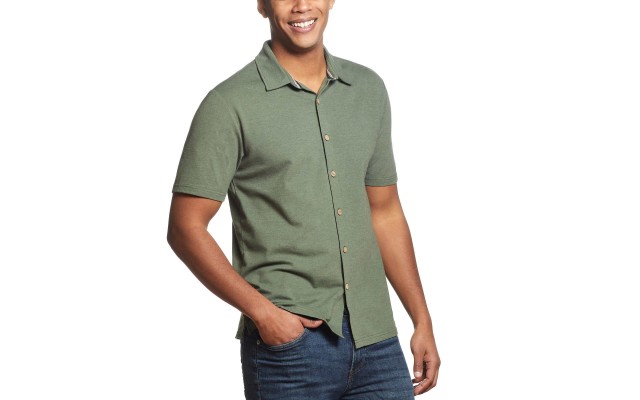  Men's Button Up Shirt, Green, 3X-Large