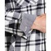  Mens Plaid Flannel Shirt Jacket (White, 3 XL)