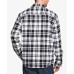  Mens Plaid Flannel Shirt Jacket (White, 3 XL)